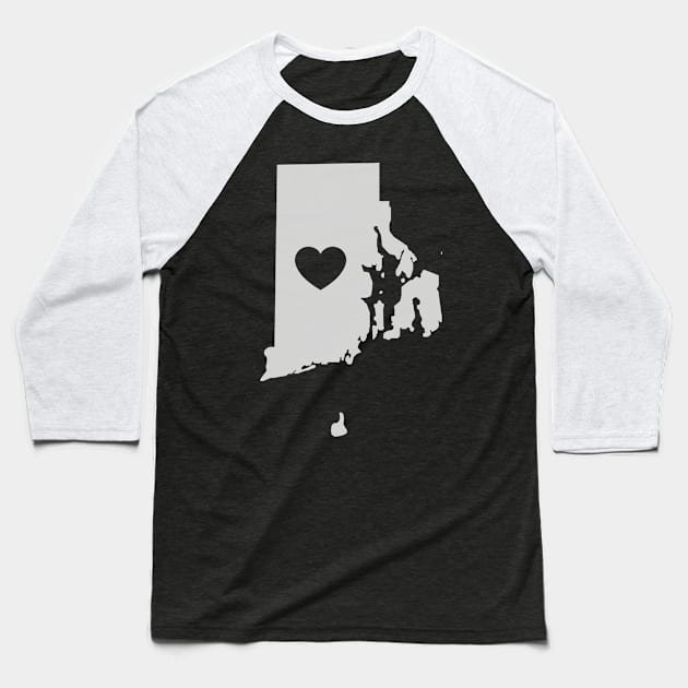 Rhode Island Love Heart Baseball T-Shirt by helloshirts